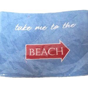 Cruise Club Take Me to the Beach Bathing Suit Bag 11 x 9 Blue New with Tag